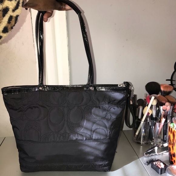 Coach Signature Stitch Nylon Tote Bag - Picture 2 of 5